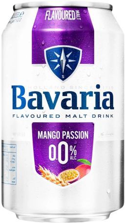 Упаковка пива Bavaria Mango Passion безалкогольне світле фільтроване 0% 0.33 л х 24 шт 35191 фото
